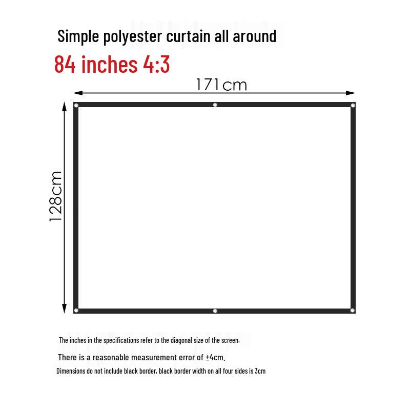 Portable Polyester HD Projection Screen - Foldable, 60 To 150 Inches, for Indoor/Outdoor Use