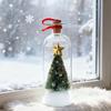 Christmas Tree Message In A Bottle Recordable Voice Message Bottle Ornament with Playback Cork Greeting Glass Bottle with Snowy Scene Keepsake Gift