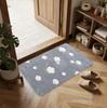 Minimal Floating Cloud Decor Pattern Non?Slip Doormat, Sweet Casual Rug for Home Entrance Porch Indoor Daily Household Decor