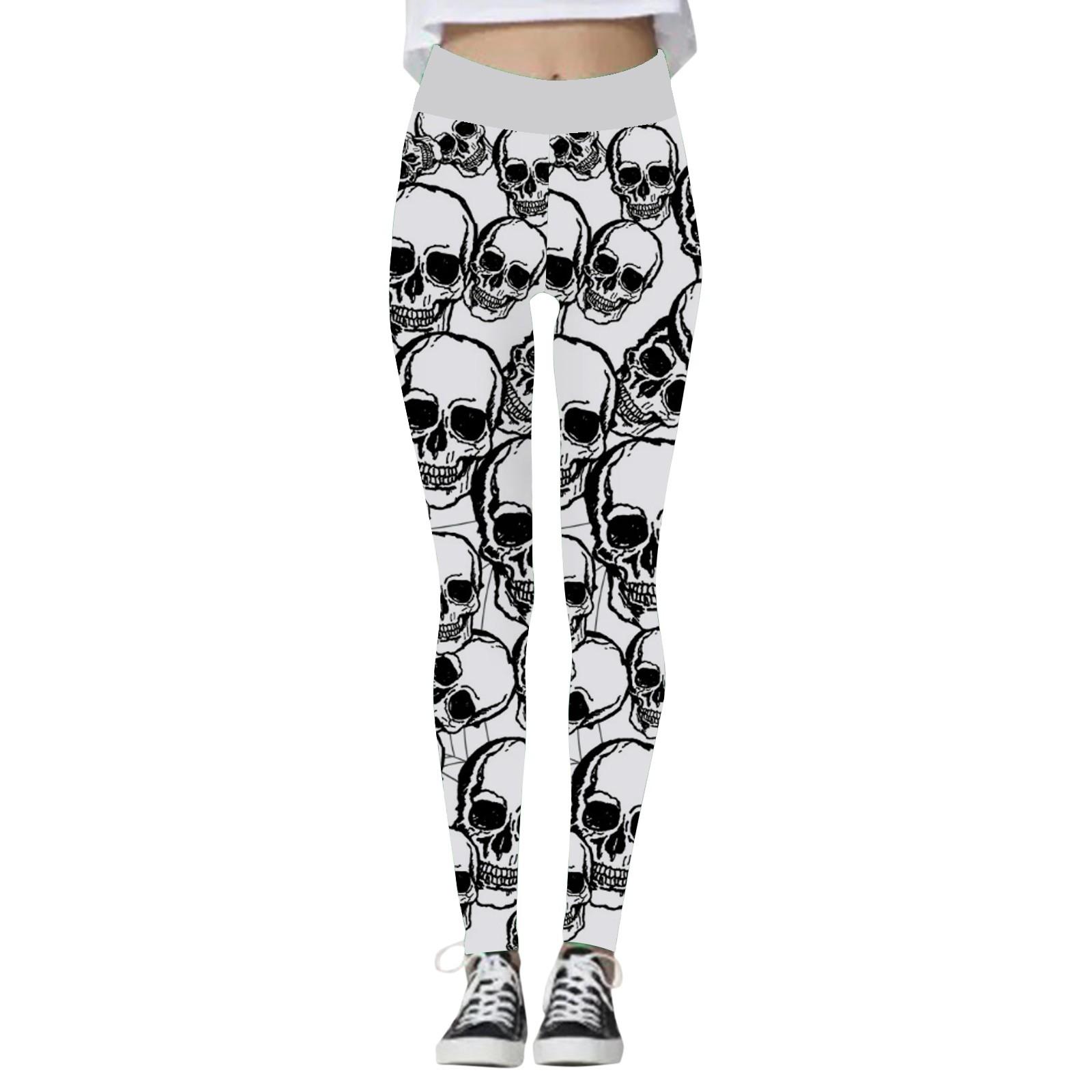 

Women s Halloween 3D Printing Slim Stretch Yoga Pants Outdoor Gym Pants S білий