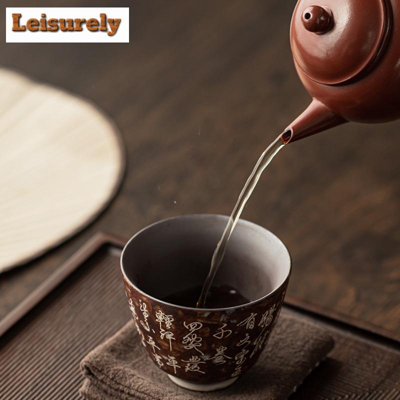 100ml Gilt Silver Agilawood Teacup Antique Tea Bowl Sample Tea Cup Tea-tasting Meditation Cup Jianzhan Master Cups Household