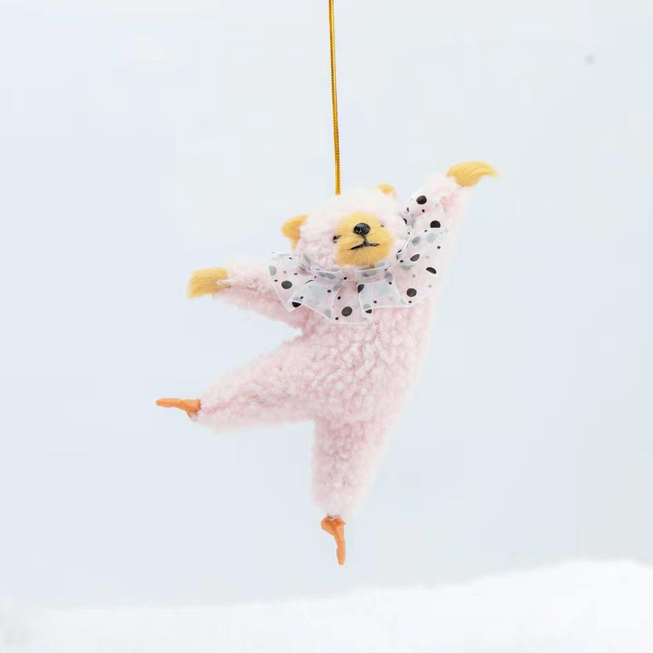 New Cartoon Kawaii Dancing Bear Plush Doll Room Bedside Pendant Creative Ins Ballet Bear Plush Car Pendant Kids Birthday Gift