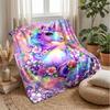 Fantastic Unicorn with Flowers Theme Blanket Lightweight Warm Flannel Blanket Decorative Throw Blanket for Home Decoration