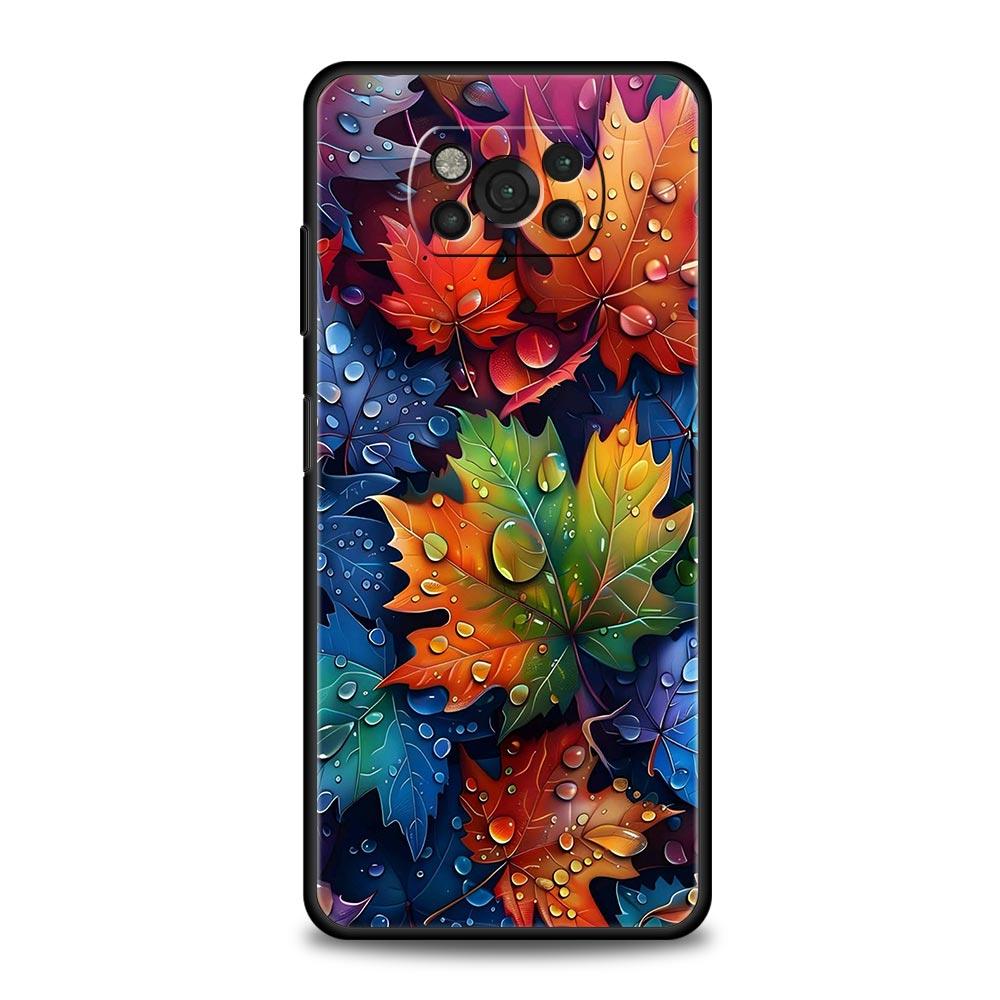 Cartoon Leaf Phone Case Cover for Xiaomi Poco F7 Ultra F6 F5 F4 F3 X6 X5 X4 X3 NFC C51 C55 M4 GT 5G Soft TPU Shell Fundas Capas