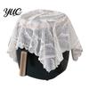 Kitchen Countertop Dust Protector White Lace Cover for Small Appliances, Protective Cloth Dining Table Vintage Hollow Embroidery Tablecloth,