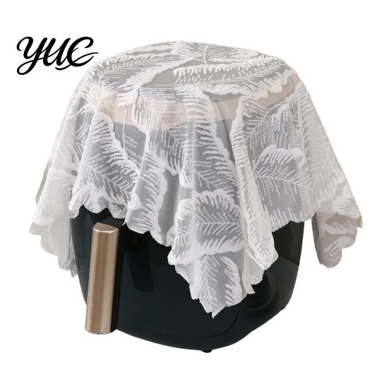 Kitchen Countertop Dust Protector White Lace Cover for Small Appliances, Protective Cloth Dining Table Vintage Hollow Embroidery Tablecloth,