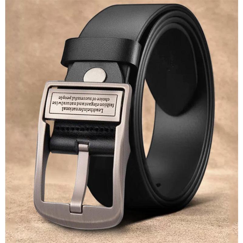 Retro Belt for Men Genuine Leather Casual Business Simple Cowhide Belt for Men Middle Aged and Young Men Fashionable Versatile Pin Buckle Belt