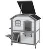2-Story Indoor or Outdoor Cat House W/ Escape Door, Cat Shelter, White