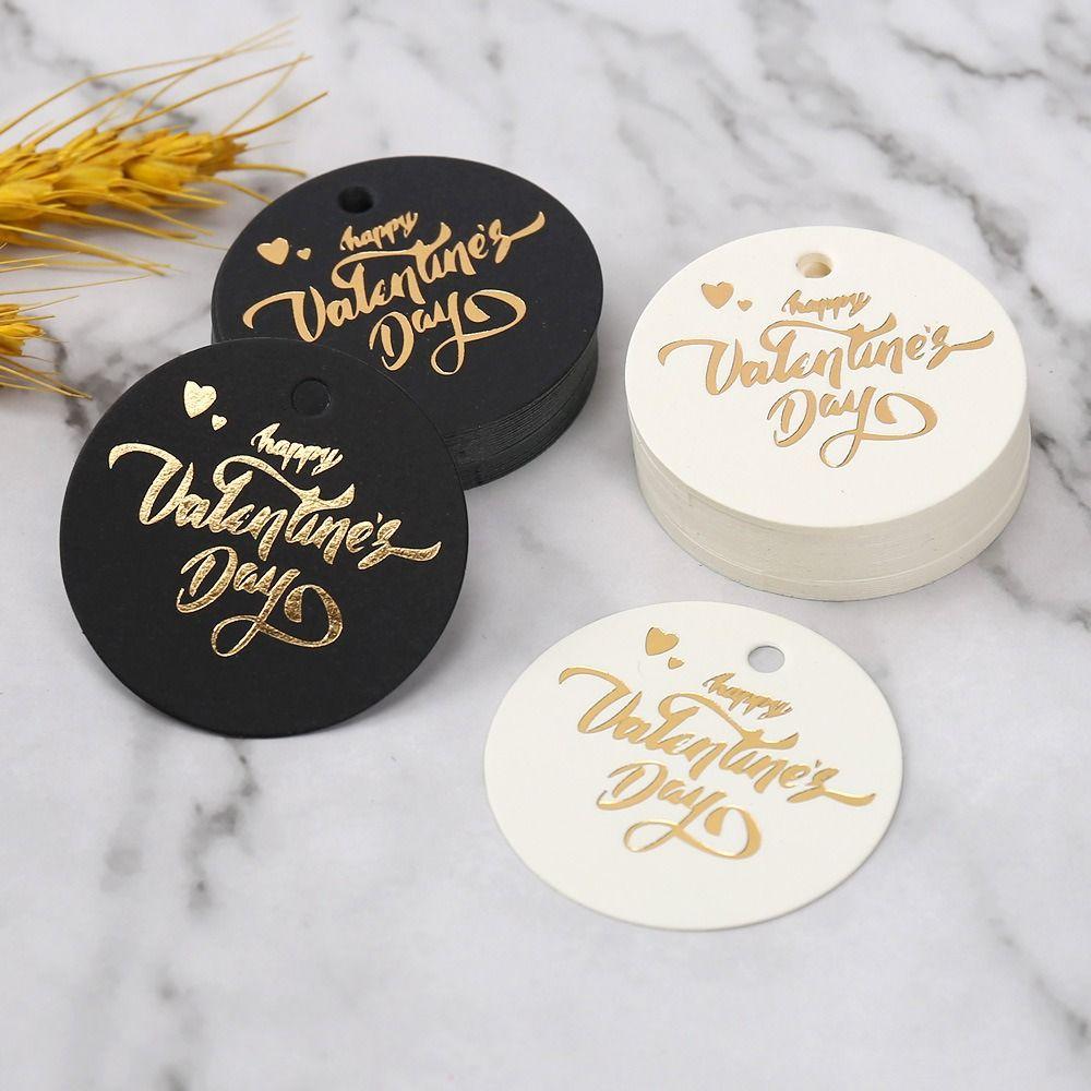 100pcs Heart Shaped Cards Valentine's Day Tags Red DIY Cake Decor Tag Hanging Decoration Packaging Decoration Tags