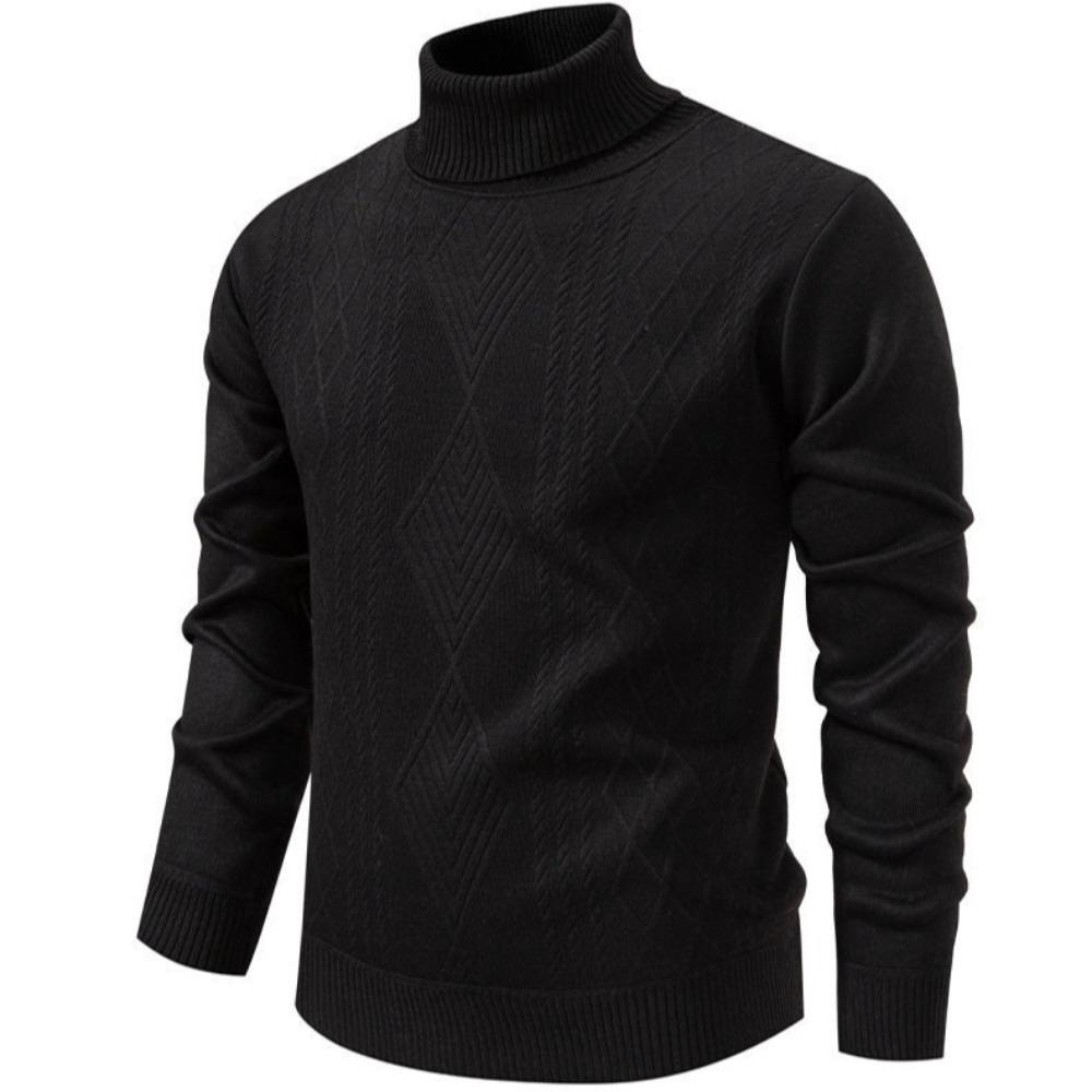 Autumn and Winter Men's High-neck Sweater, Thickened Sweater, Casual Warm Base Knitted Sweater