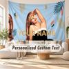 Arazzo da Parete con Nome Personalizzato, Arazzo Decorativo per Sfondo Sabrina Carpenter per Dormitorio Casa