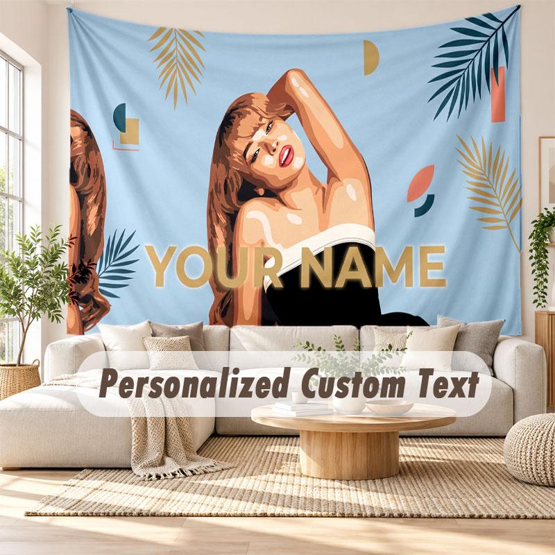 Arazzo da Parete con Nome Personalizzato, Arazzo Decorativo per Sfondo Sabrina Carpenter per Dormitorio Casa