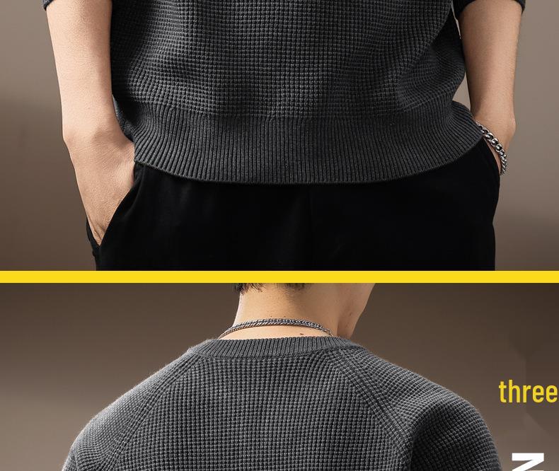 High-End Men's Retro Henley Collar Knitwear - Autumn Casual Loose Fit Sweater