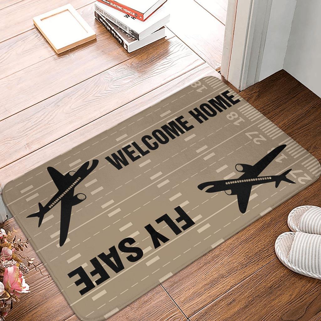 Aviation Airplane Departures Arrivals Floor Door Bath Kitchen Mat Anti-Slip Outdoor Doormat Garden Entrance Rug Carpet Footpad