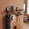 Massivholz Wandmontierter Kleiderständer Robuster Lagerregal Hut Roben Organizer Innenraum