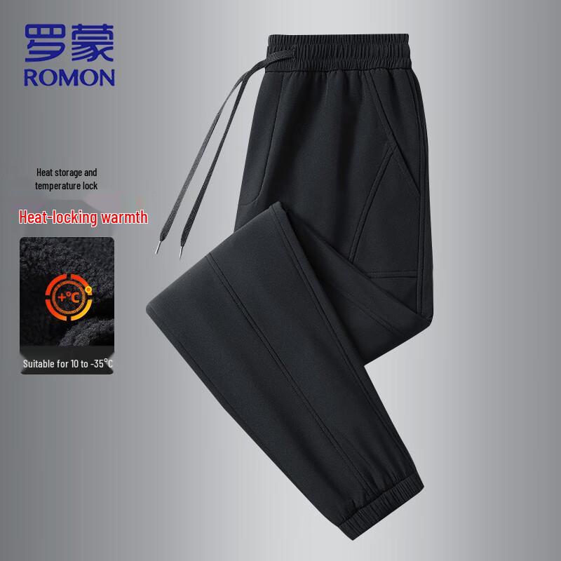 ROMON Men's Warm Fleece-Lined Casual Trousers