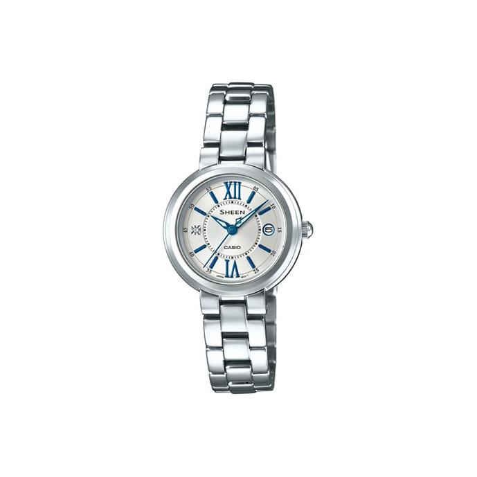 CASIO Women s SHEEN 32mm Silver Watch SHE-4528D-7AUPR Silver Dial Single Watch