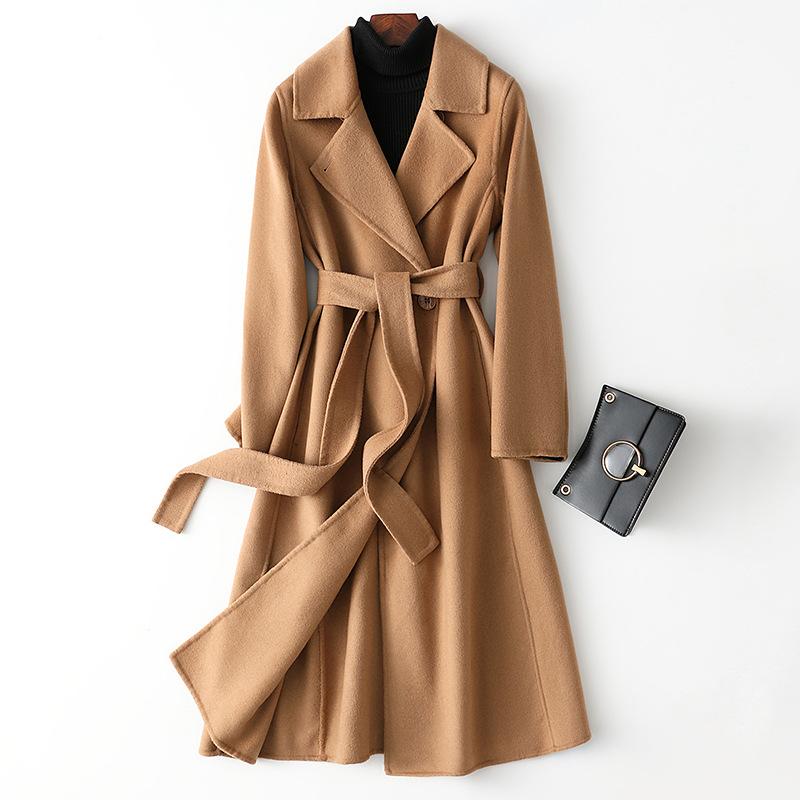 Double-sided Cashmere Coat Women's New Slim-fitting and Thin Long High-end Woolen Coat
