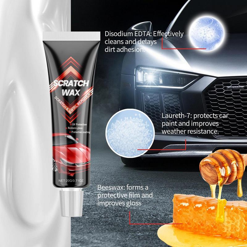 

Воск для защиты от царапин 20 г Полировка Воск для защиты от царапин автомобиля Автомобильное обслуживание Полировка кузова автомобиля Очищающий воск CHINA