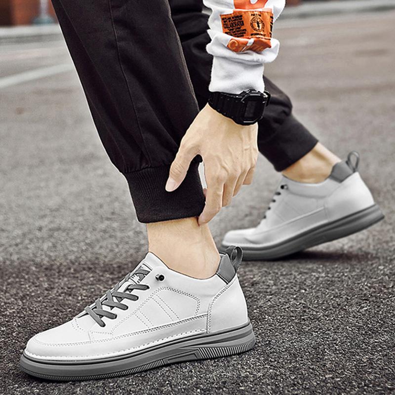 Men Increase 4/6/8CM Genuine Leather Casual Shoes Increas Insole Male Shoes Invisible Inner Height Increas Sneakers Height Shoes