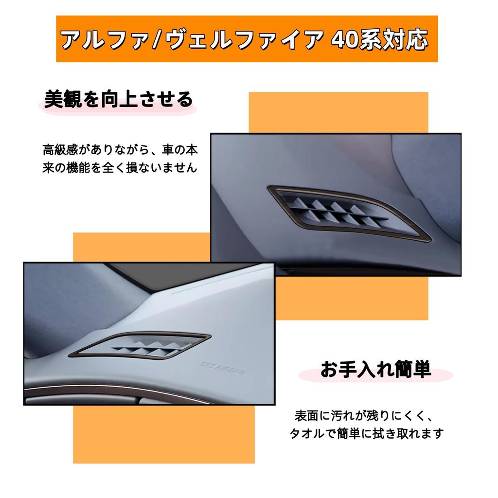 Compatible with Kylorune Alphard Vellfire 40 Series Accessories, Vent Frame Panel Cover, Dedicated Goods,