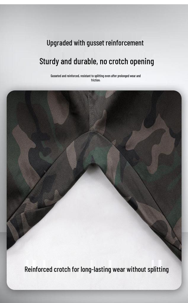Men's Camouflage Workwear Set: Elastic, Anti-Scald, Wear-Resistant for Spring/Autumn - Ideal for Auto Repair & Welding.