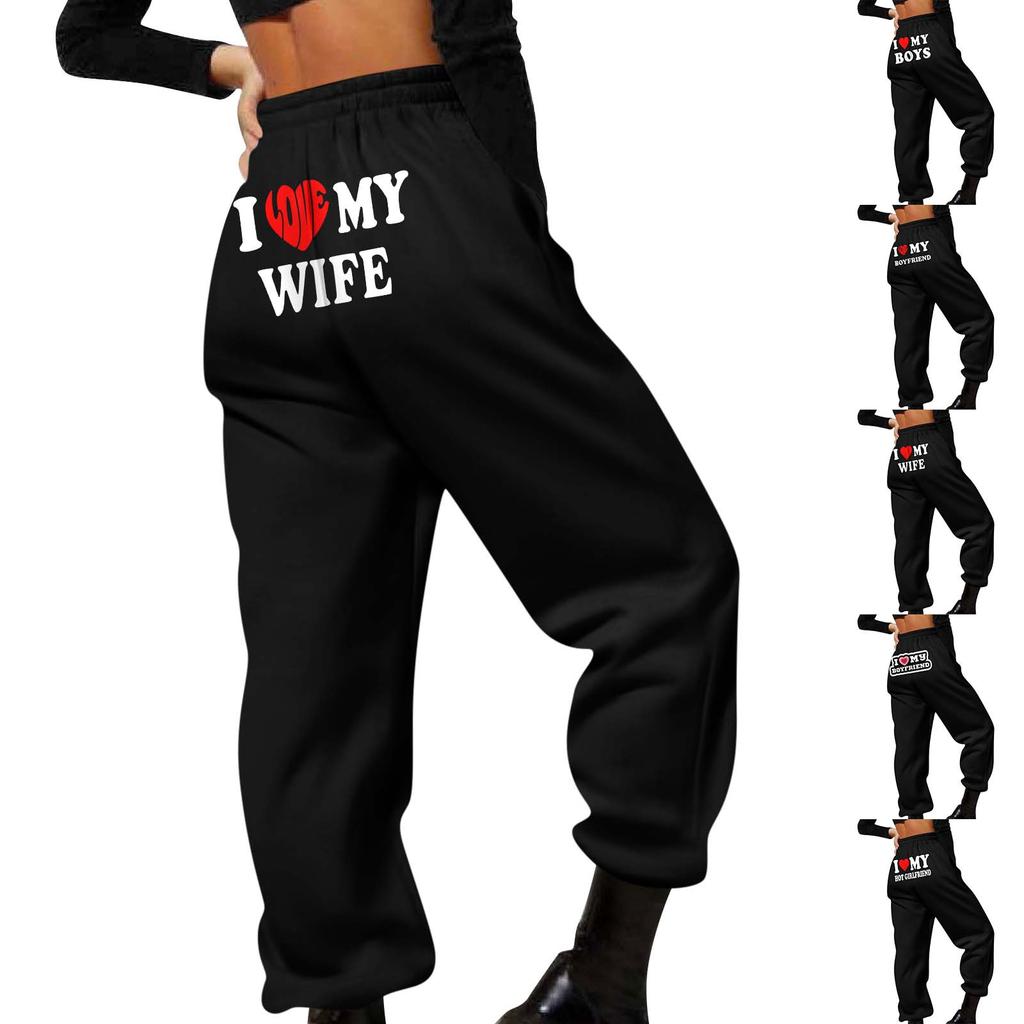 Dámské zimní tepláky Jednobarevné Kalhoty pro volný čas Dámské fleecové tepláky Rovné široké nohavice