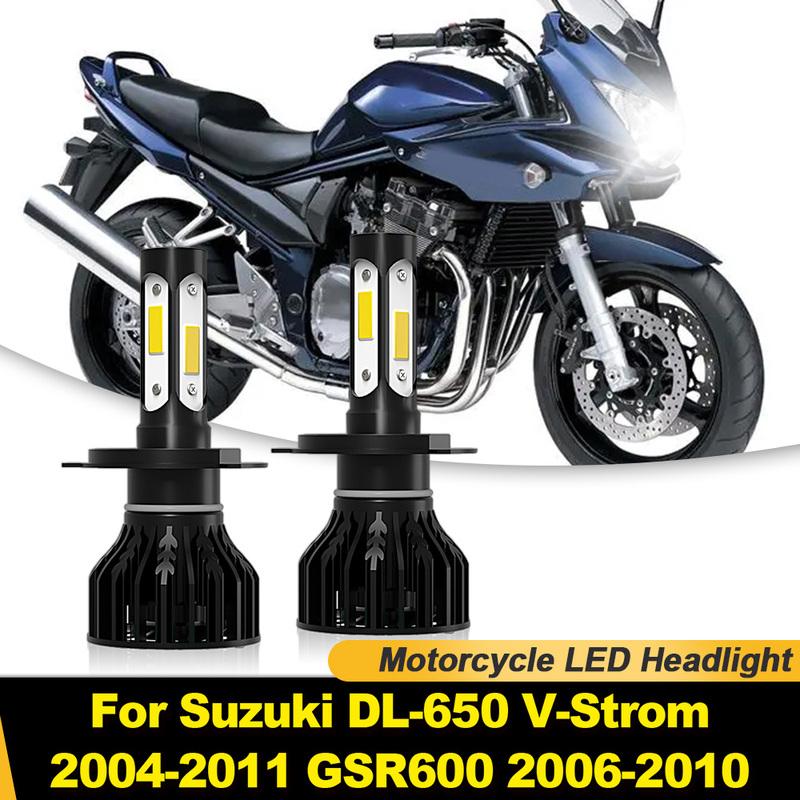 

12V Motorcycle LED Headlights 120W High and Low Beam Moto Lights 6000K For Suzuki DL-650 V-Strom 2004-2011 GSR600 2006-2009 2010 1PC Moto Headlight