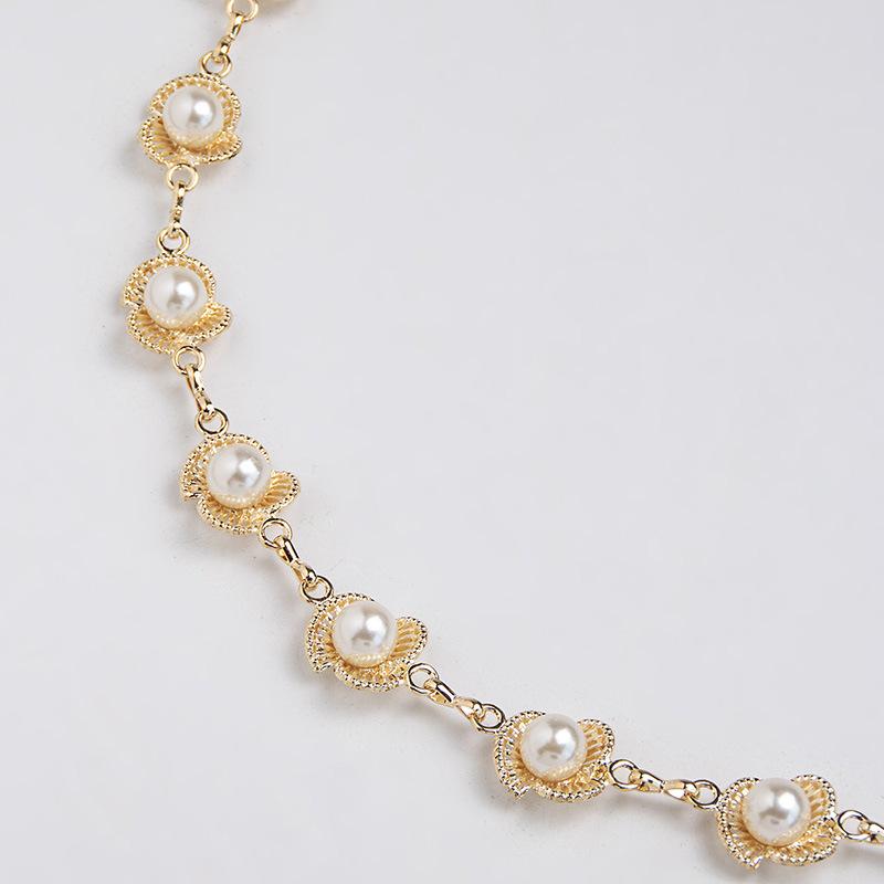 Women's High-end Pearl Waist Chain Flower Hollow Metal Exquisite Waist Chain