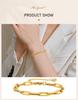 Paperclip Chain Bracelet for Women , Rectangle Link Stainless Steel, Adjustable Fashion Jewelry