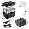 75W 1.8L Stainless Steel Detachable Heating Bowl Car/Truck/Office Dining Box Microwave Oven Portable Electric Heated Lunch Box