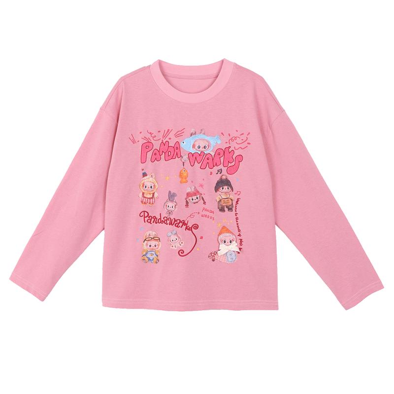 LUSON Girls' Cartoon Long-Sleeve T-Shirt