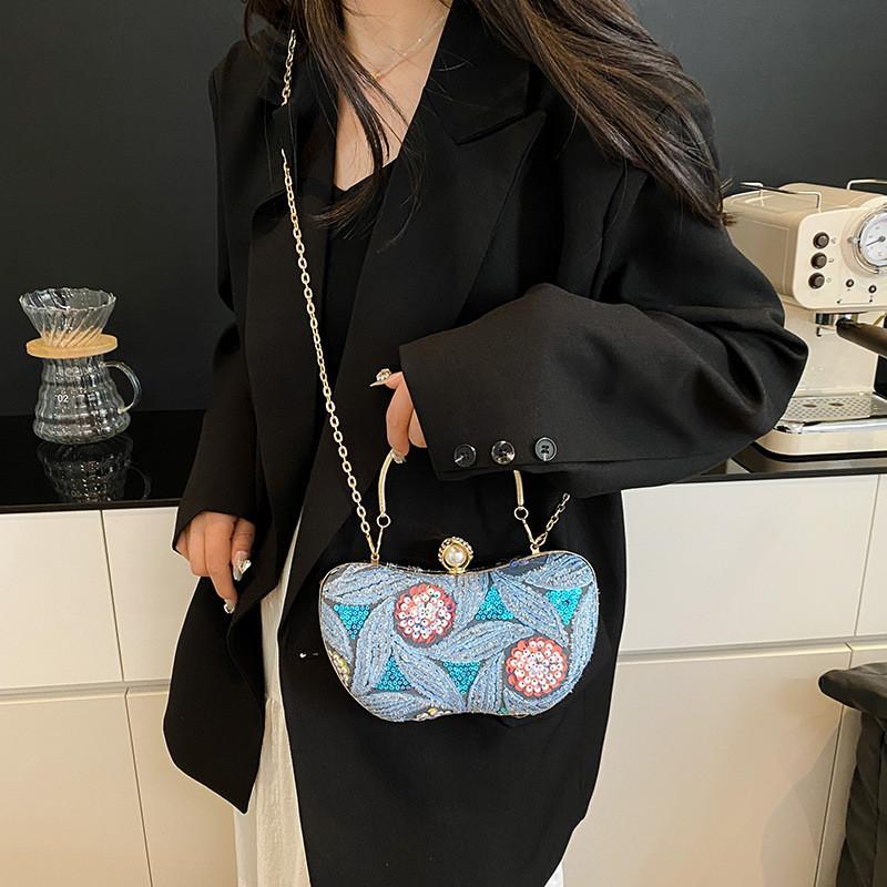 Borsa da sera stile cinese con paillettes per feste e serate fuori da donna