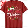 Merry Christmas Red Santa Hat Reindeer Xmas Matching Family Tshirt Crewneck For Unisex High Quality Cotton Tops Tee Shirt Shor