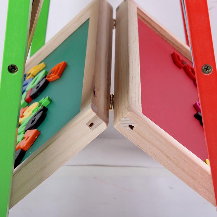 Foldable Double-Sided Magnetic Wooden Easel for Kids - No Installation Needed