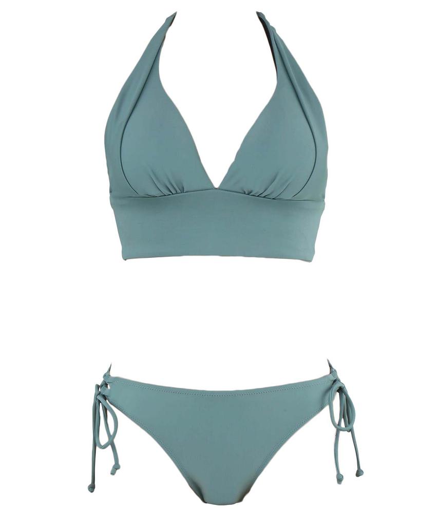 Swimwear Bikini Natural But Firm Up Green [Sanai Paradise] Set, [Natural Bra], Non-wired Bikini, 55-53-2-1575, Women's,