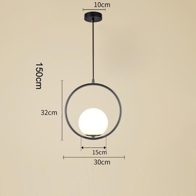 LED Pendant Light Dining Room Suspension Luminaure Hanging Lamp Ceiling Decoration Bedroom Living Glass Ball Chandelier Lighting