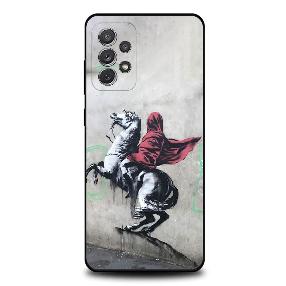 Street Art Banksy Graffiti Phone Case For Samsung S25,S24,S21,S22,S23,S30,Ultra,S20,Plus,Fe,Lite,Note,10,9,5G Black Cover