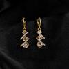 European & American Luxury Rhinestone Geometric Ear Cuffs - Elegant, Versatile Earrings for Women