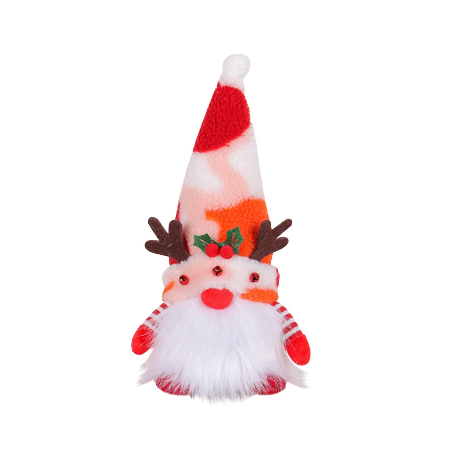 

Рождественская кукла с подсветкой рога, новинка 2023 года, безликая кукла с короткими ногами, кукла-гном Рудольф, рождественское украшение One Size красный