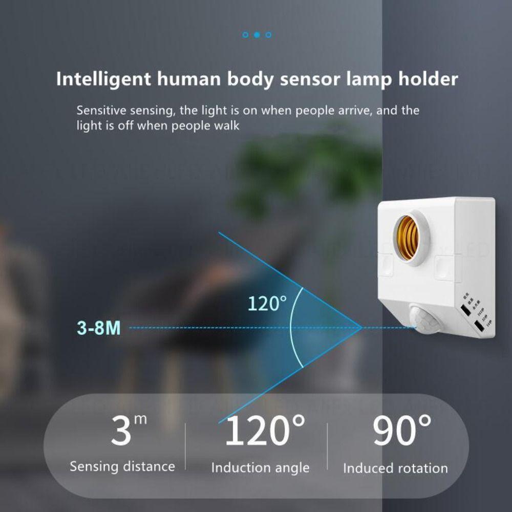Light Control Switch Bulb Socket Adapter E27 LED Lamp Base Detector Wall Lamp Holder Lamp Holder