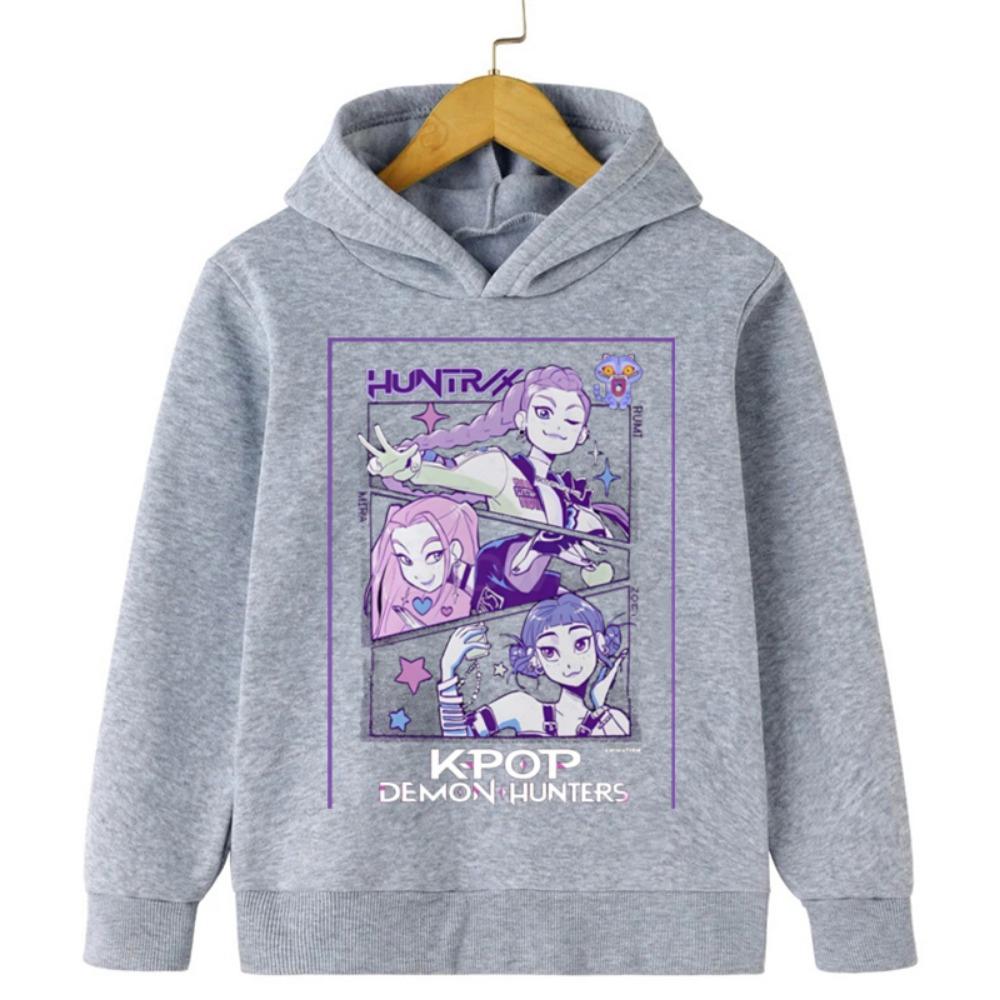 KPop Demon Hunters Hoodies Girls Boy Casual Tops 2025 Movie Graphic Sweatshirt Fashion Pullover K-Pop Demon Hunters Kids Clothes