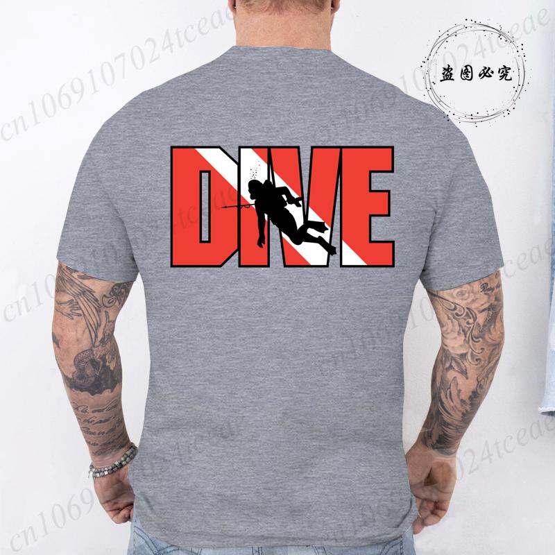 New Fashion T Shirt for Men Casual Short Sleeve Hip Hop Streetwear SCUBA Dive Print Tee Shirt Pullover Mens Women T-shirt Tops