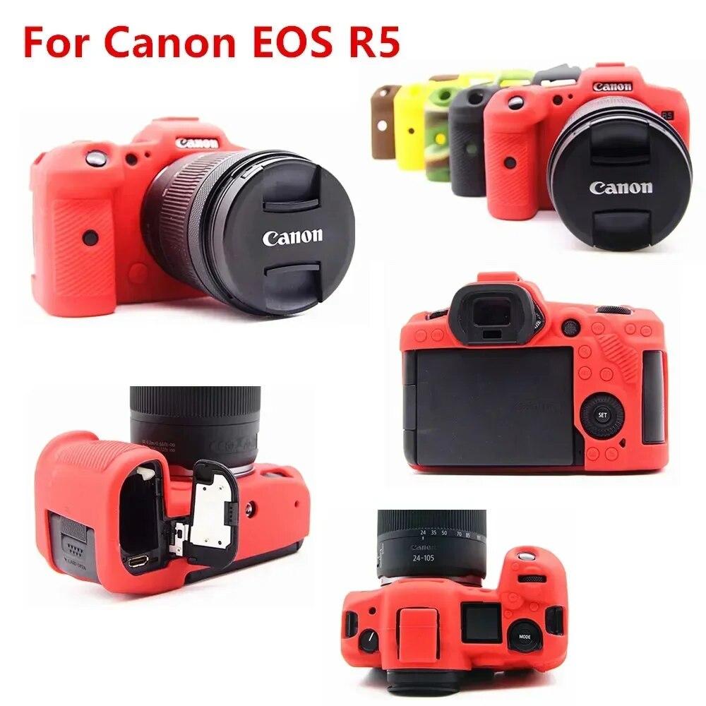Soft Silicone Skin Case Protective Body Cover Mirrorless DSLR Camera Bag For Canon EOS R8 R7 R6 R5 R RP 70D 80D 4000D T100