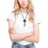 Bolo Tie for Unisex Western Bolo Tie Vintage Flower Evil Eyeball Pendant Faux Leather Rope Adjustable Necktie Necklace