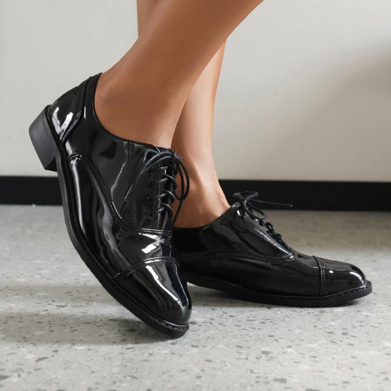 Bequeme Damen Low Heels Loafers Oxfords Schuhe Schnürschuhe Schwarz Rot Party Hochzeit Büro Schuhe Damenschuhe Große Größe 45