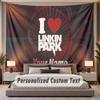 Benutzerdefinierter Namens-Text-Wandteppich Linkin Park Personalisierter Polyester-Wandteppich für Schlafzimmer und Zimmer