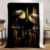 Toucans On Branch with Gold Background Print Blanket Soft and Cozy Perfect for the Living Room Bed Sofa or a Nap,gift
