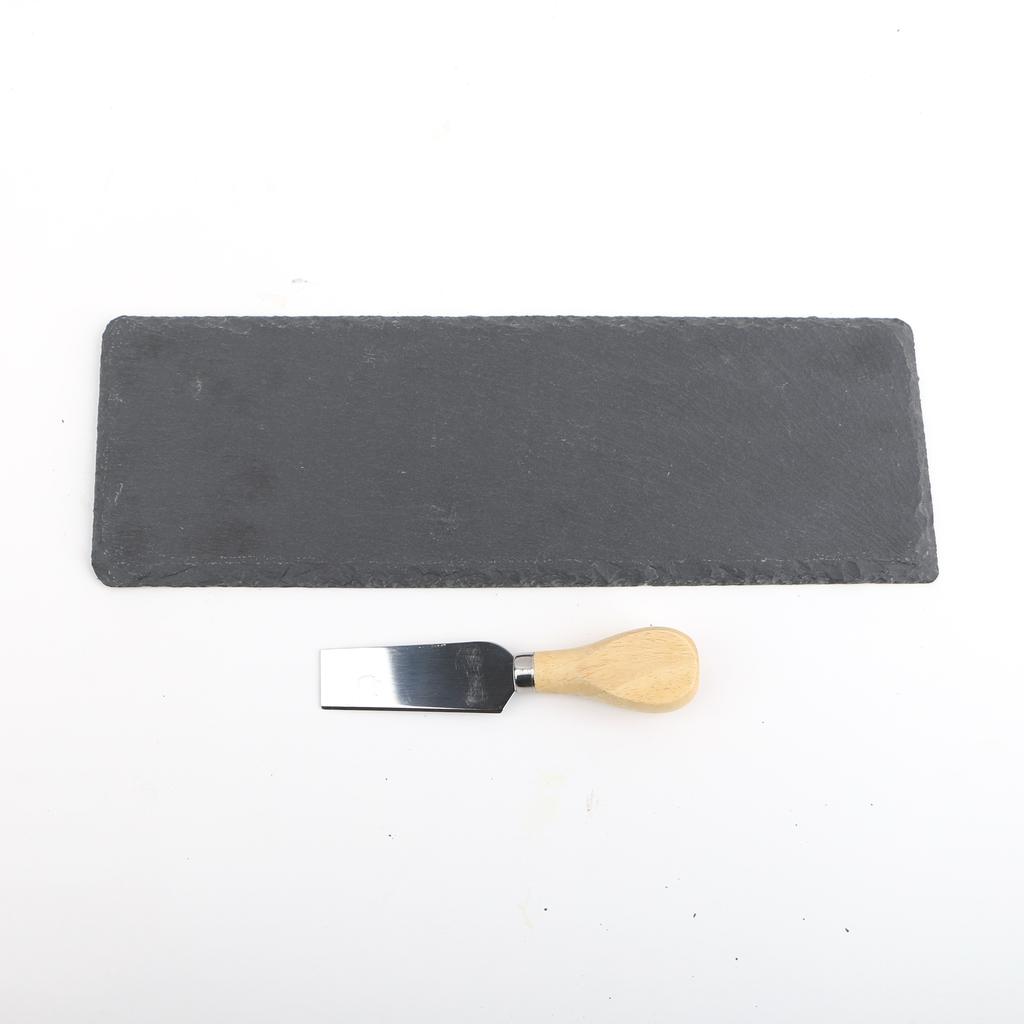 Eco-Friendly Natural Slate Heart Shape Cheese Cutting Board with Fork and Cheese Cutter AccessoriesIdeal for Cutting Foods
