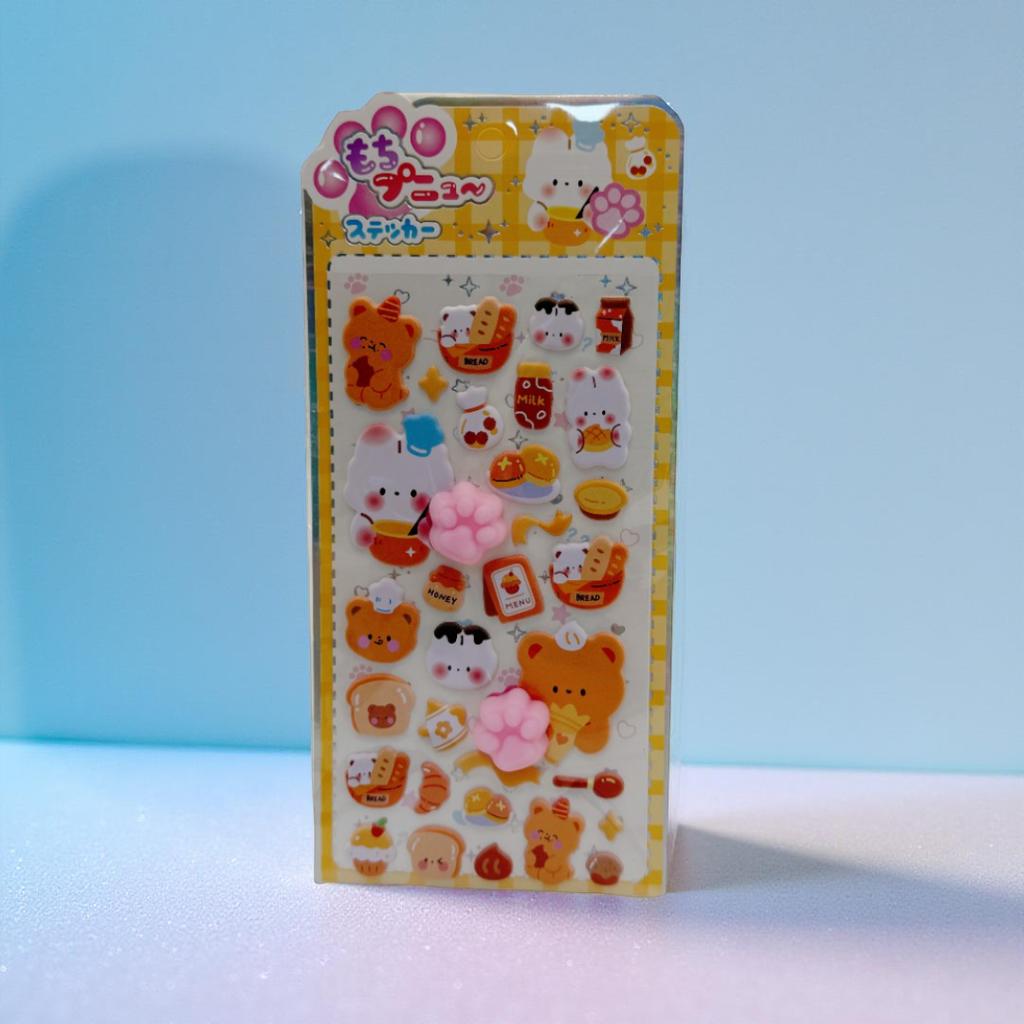 Cute Orange Cat 3D Pressable Cat Paw Puffy Bubble Stickers Self-Adhesive Kids Stationery Stickers for Journal Notebook DIY Craft